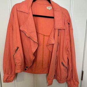POL Women's Vibrant Coral Utility Jacket
